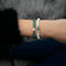 Green Jade & Howlite | Soulmate Bead Bracelet Set | 18k White Gold Vermeil | .925 Sterling Silver
