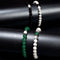 Green Jade & Howlite | Soulmate Bead Bracelet Set | 18k White Gold Vermeil | .925 Sterling Silver