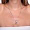 Aruba | White Gold Vermeil | Crystal Flamingo Charm Necklace