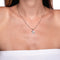 Aruba | White Gold Vermeil | Crystal Flamingo Charm Necklace