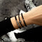 Black Line Agate | Silver | Balance Stone Macrame Bracelet
