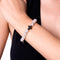 St. Christopher | White Gold Cross | Matte White Agate Bracelet