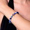 St. Cecilia | White Gold Cross | Dark Blue Agate Bracelet