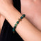 St. Brigid of Ireland | Gold Cross | Green Dragon Grain Agate Bracelet