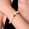 St. Valentine | Gold Cross | Cream Jade Bracelet
