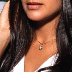 Tropic of Cancer | White Gold Vermeil | Crystal Sea Crab Charm Necklace