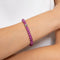 Magenta | White Gold Vermeil | Glitter Glass Bead Bracelet