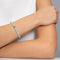 Green | White Gold Vermeil | Glitter Glass Bead Bracelet