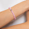 Pink | White Gold Vermeil | Glitter Glass Bead Bracelet