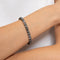 Grey | White Gold Vermeil | Glitter Glass Bead Bracelet