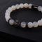 Gunmetal Lion | Matte White Agate | Kingdom Bead Bracelet