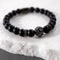 Gunmetal Lion | Matte Black Agate | Kingdom Bead Bracelet
