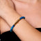 Confidence | Gold Aura Blue Lines Agate Bracelet