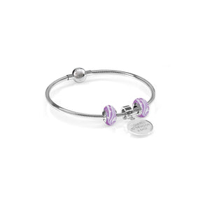 Radiant Orchid - Custom Engraved Silvertone IRIS Charm Bracelet