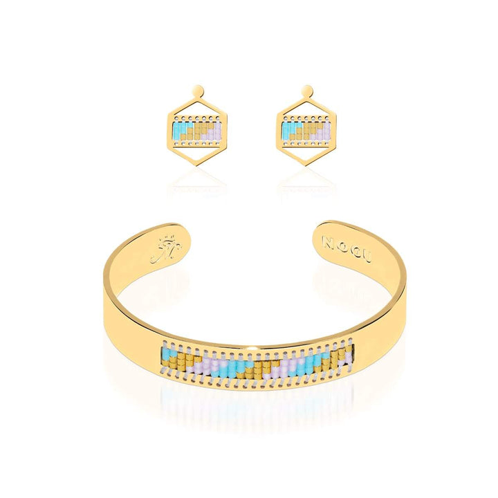 Laguna Niguel | 18k Gold | Boho Bangle Earring Set