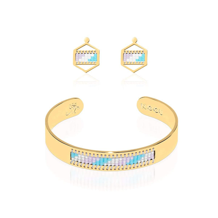 San Clemente | 18k Gold | Boho Bangle Earring Set
