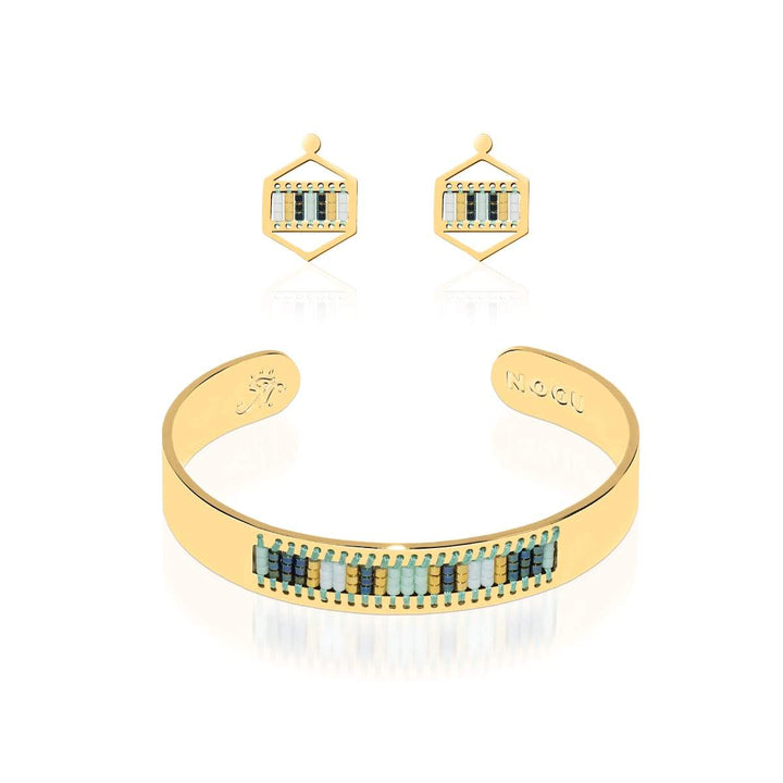 Hidden Hills | 18k Gold | Boho Bangle Earring Set
