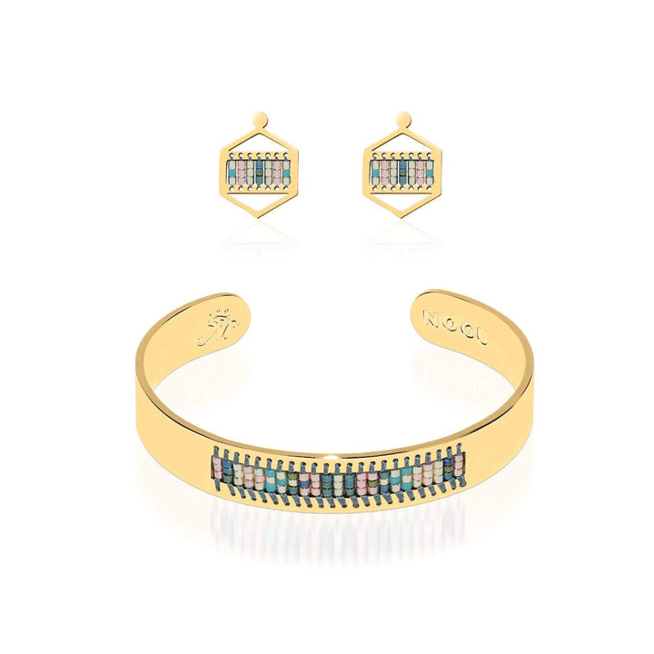 Newport Beach | 18k Gold | Boho Bangle Earring Set