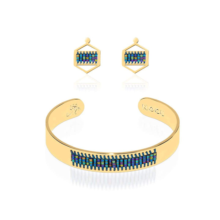 Manhattan Beach | 18k Gold | Boho Bangle Earring Set