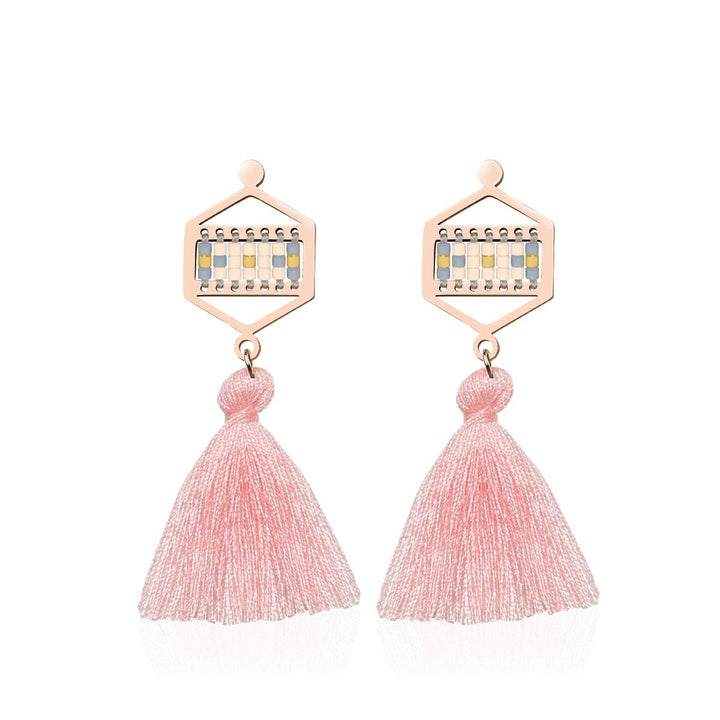 Monterey | 18k Rose Gold | Boho Fringe Earrings