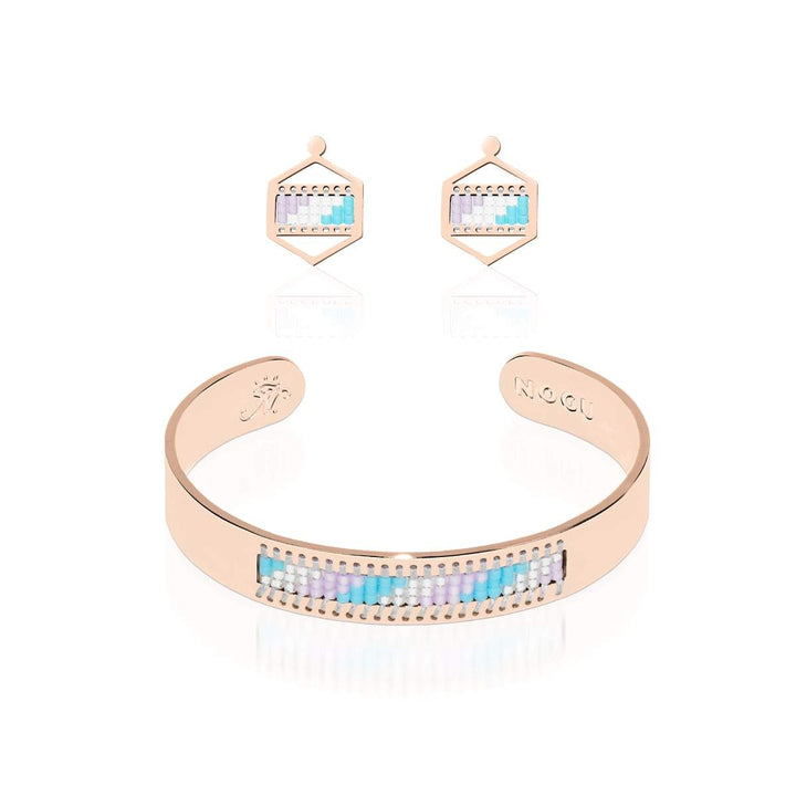 San Clemente | 18k Rose Gold | Boho Bangle Earring Set