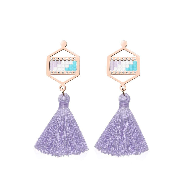 San Clemente | 18k Rose Gold | Boho Fringe Earrings