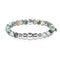 Transcendence | Silver Aura Green Marbled Agate Bracelet