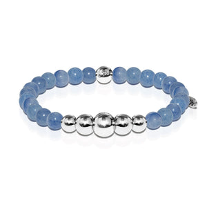 Peaceful | Silver Aura Blue Aventurine Bracelet