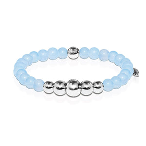 Healing | Silver Aura Aquamarine Bracelet