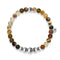 Abundance | Silver Aura Grey Line Agate Bracelet
