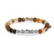 Abundance | Silver Aura Grey Line Agate Bracelet
