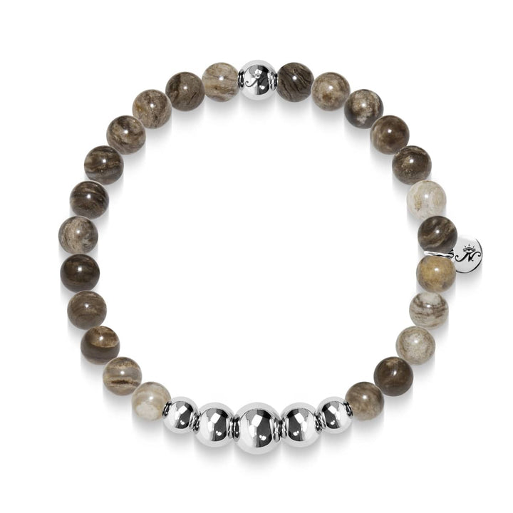 Awakening | Silver Aura Silver Leaf Jasper Bracelet