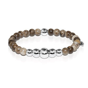 Awakening | Silver Aura Silver Leaf Jasper Bracelet