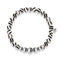 Bravery | Silver Aura Black Wavy Lines Faceted Agate Bracelet