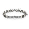 Bravery | Silver Aura Black Wavy Lines Faceted Agate Bracelet