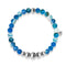 Confidence | Silver Aura Blue Lines Agate Bracelet