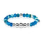 Confidence | Silver Aura Blue Lines Agate Bracelet