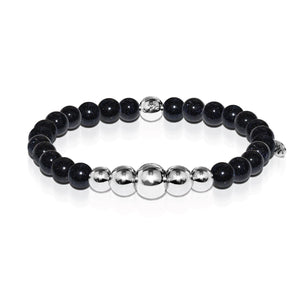 Creativity | Silver Aura Blue Sandstone Bracelet