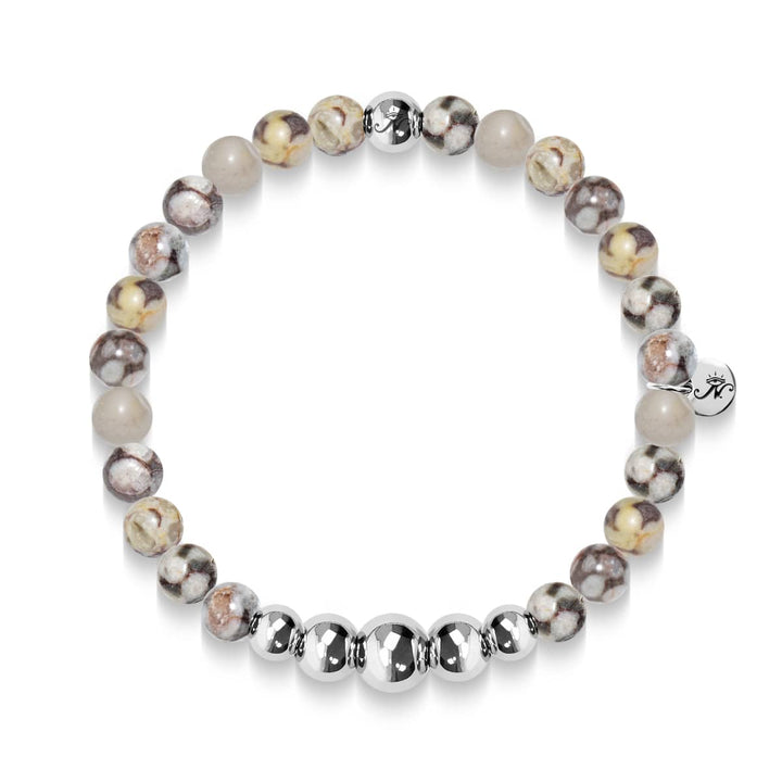 Devotion | Silver Aura Fossil Jasper Bracelet