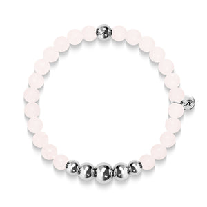 Grace | Silver Aura Pink Sandstone Bracelet