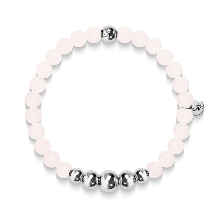 Grace | Silver Aura Pink Sandstone Bracelet