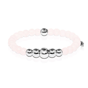 Grace | Silver Aura Pink Sandstone Bracelet