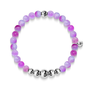 Loyalty | Silver Aura Multi Color Jade Bracelet