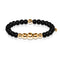 Men's | 18k Gold | Temple | Matte Black Bead Bracelet