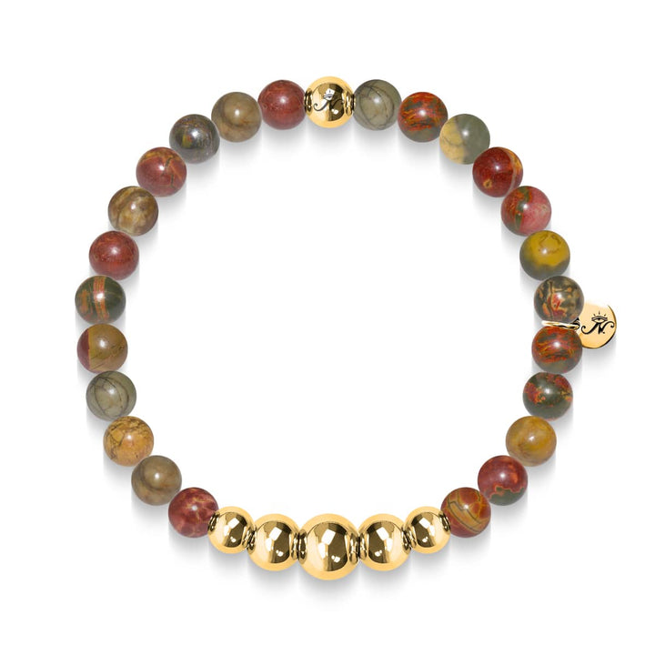 Selfless | Gold Aura Red Picasso Jasper Bracelet