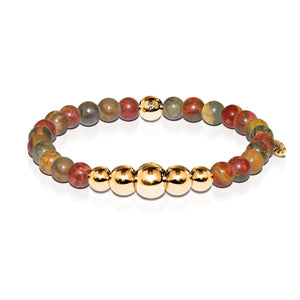 Selfless | Gold Aura Red Picasso Jasper Bracelet