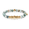 Transcendence | Gold Aura Green Marbled Agate Bracelet