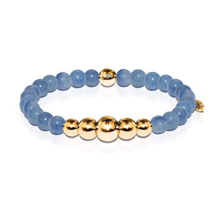 Peaceful | Gold Aura Blue Aventurine Bracelet