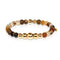 Abundance | Gold Aura Grey Line Agate Bracelet