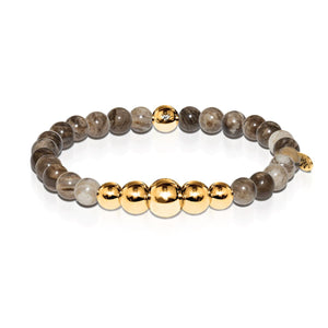 Awakening | Gold Aura Silver Leaf Jasper Bracelet